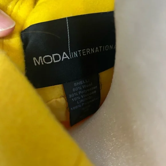 Moda International Sunny Yellow Pea Coat - Picture 2 of 4